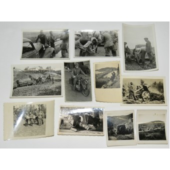 Conjunto de fotos privadas de soldados de infantería de la Wehrmacht. Frentes oriental y occidental.. Espenlaub militaria